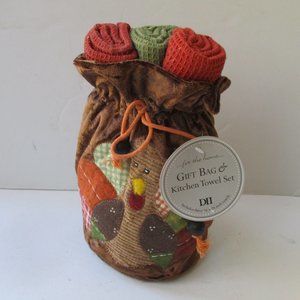 DII Turkey Patchwork Gift Bag Kitchen Towel Set